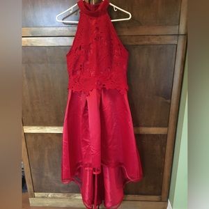 Rotita red lace bodice party dress.